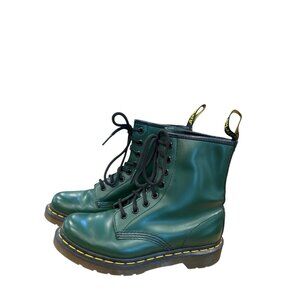 Doc Marten Origional Green Leather Lace Up Boots Women’s Size 6 L, New With Def